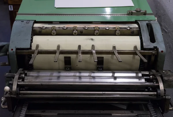 Fragment of the old machine in printing house — Stock Photo, Image