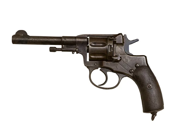 Pistool revolver op een witte achtergrond, geïsoleerd — Stockfoto