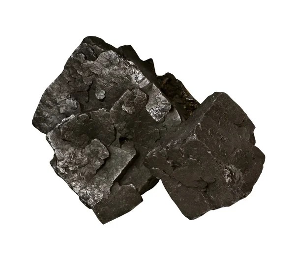 Galena, minério de chumbo sobre fundo branco isolado — Fotografia de Stock