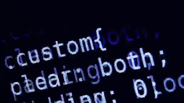 Desplazamiento del código fuente — Vídeo de stock