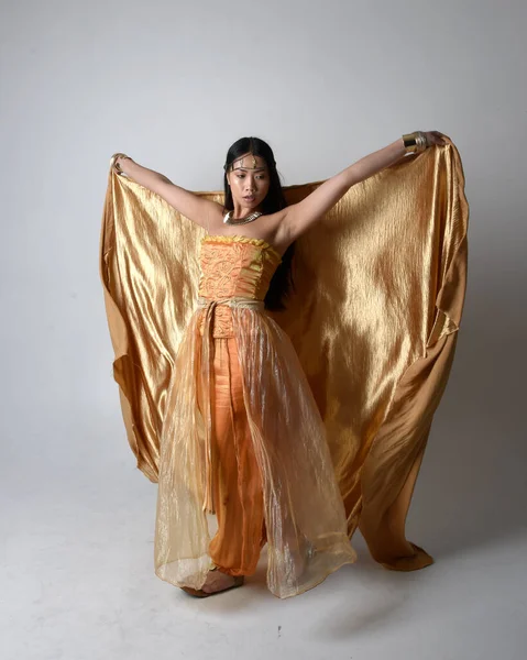 Retrato Larga Duración Una Hermosa Joven Asiática Vestida Con Túnicas —  Fotos de Stock
