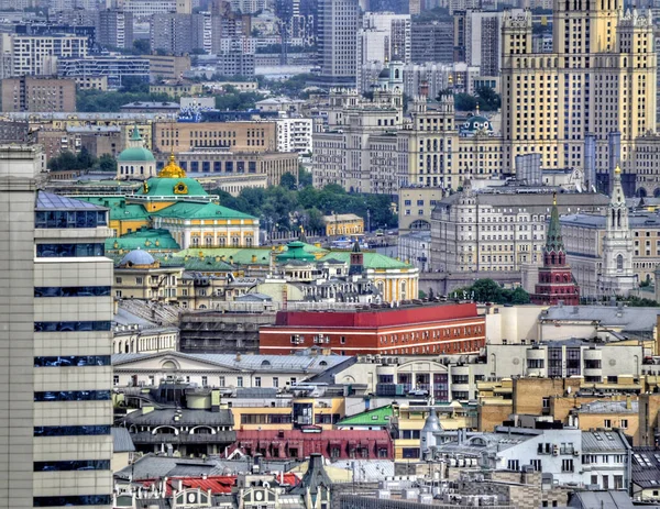 Moskova Nın Kuş Bakışı Görüntüsü Burada Kremlin Rusya Dışişleri Bakanlığı — Stok fotoğraf