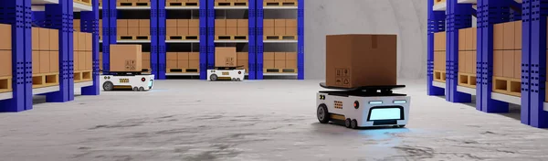 Concept Industry Smart Vehicle Autonomous Robot Agv Automated Guided Vehicle — Stock Photo, Image