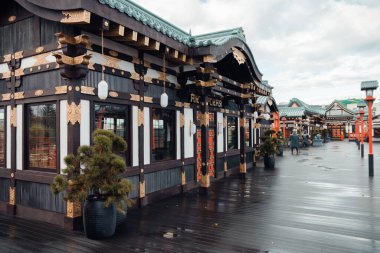 Kurkino bölgesinde Japon tarzı geleneksel ulusal park. Japonlar için festival alanı ve insanlar için toplu etkinlikler. Moskova, Rusya, Kasım 2020.