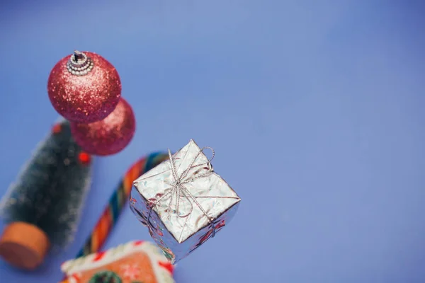 Capodanno Decorazioni Natalizie Concetto Vacanza Capodanno Natale Modello Flatlay Vista — Foto Stock