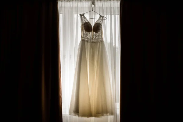 Vestido Noiva Noiva Manhã Casamento Melhores Momentos Vida Cada Menina — Fotografia de Stock