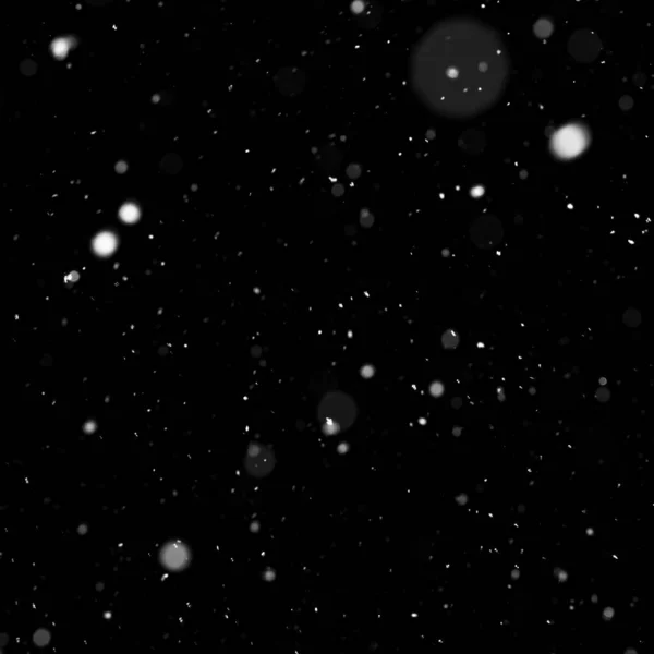 Caída Copos Nieve Fondo Del Cielo Nocturno Aislado Para Postproducción — Foto de Stock