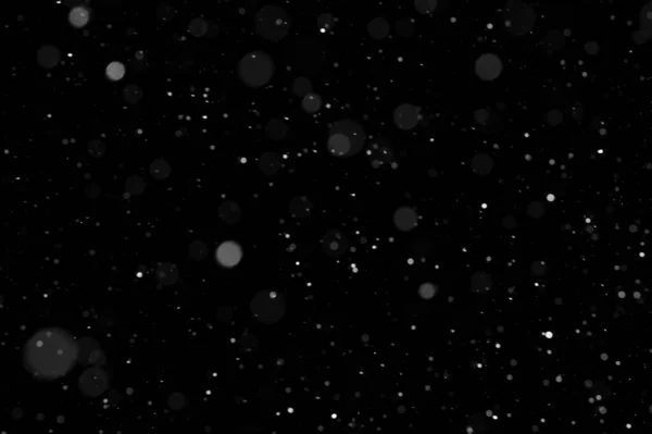 Bokeh Λευκό Χιόνι Μαύρο Φόντο Snowfall Νέο Σχεδιαστικό Στοιχείο — Φωτογραφία Αρχείου