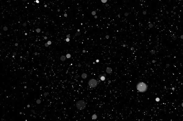 Flocons Neige Tombants Sur Fond Ciel Nocturne Isolés Pour Post — Photo