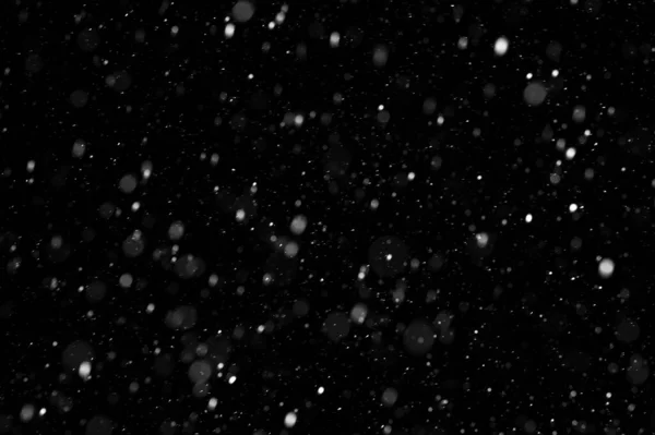 Queda Flocos Neve Fundo Céu Noturno Isolado Para Pós Produção — Fotografia de Stock