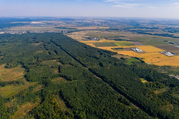 Vuelo Sobre Bosques Campos Ucranianos Bosques Pintorescos Destruidos Deforestación Gran — Foto de Stock