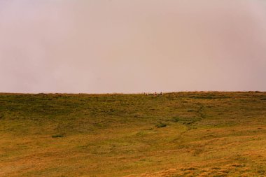Karadağ 'ın Karpatlar, ufuk çizgisi ve dağ manzarası. yeni