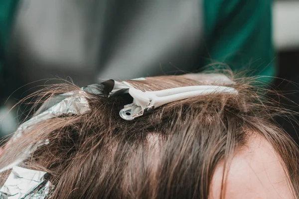 Coloración Del Cabello Salón Decoloración Del Cabello Nuevo — Foto de Stock