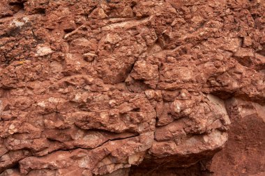 Lihens ve yosun içeren kırmızı taşların foto dokusu - fotoğraf arkaplanı