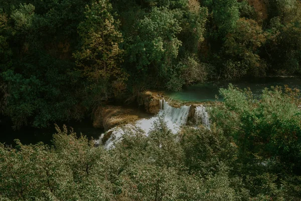 Красивая Фотография Водопада Лесу Хорватия — стоковое фото