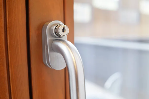 Door Handle Glass Balcony Lock — Stock Photo, Image