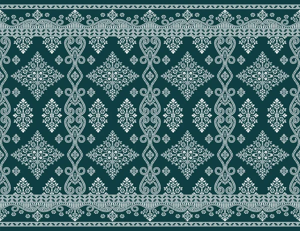 Borde Textil Asiático Tradicional Sin Costuras — Vector de stock