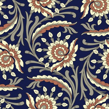 Kusursuz vintage vektör çiçek deseni