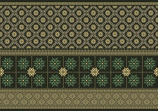 Vektor Damask Desain Batas Floral - Stok Vektor