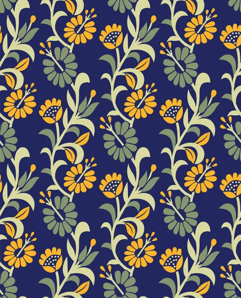 Bezešvé Textilní Květinový Vzor Design — Stockový vektor