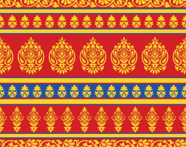 Vektör geleneksel Asya desenli desen tasarımı