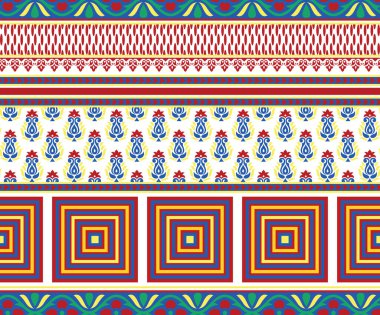 Geometrik şekilli vektör Asya deseni