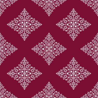 Vektör damask çiçekli desen tasarımı