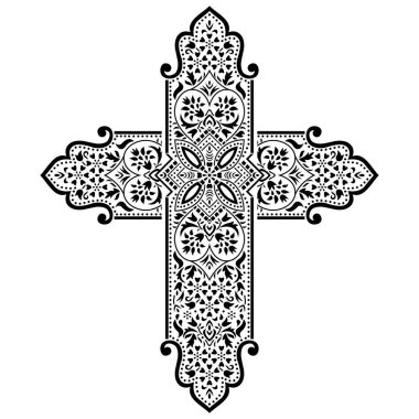 Dekoratif Hıristiyan Dini Çapraz Tasarımı