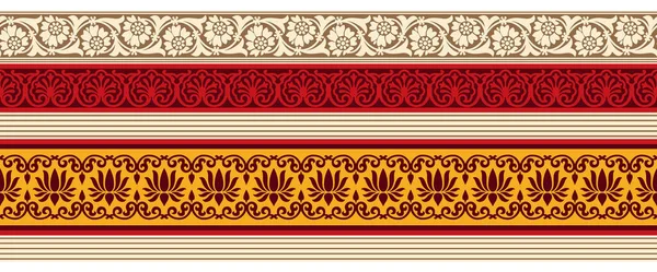 Seamless Traditional Asian Floral Border — Stock Vector