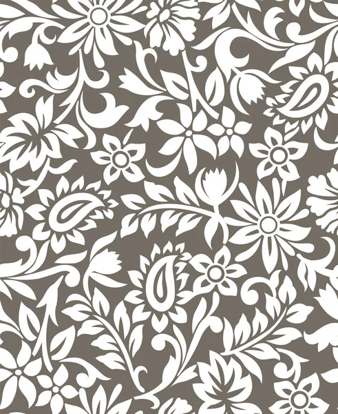 Patrón Floral Sin Costuras Con Paisley — Vector de stock