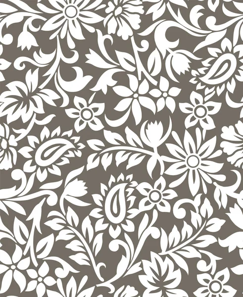 Patrón Floral Sin Costuras Con Paisley — Vector de stock