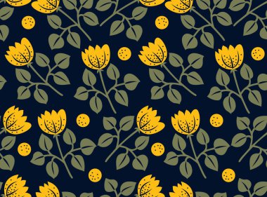 Yapraklı kusursuz vektör deseni