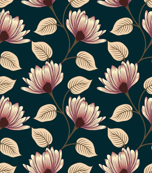 Conception Motif Fleur Textile Sans Couture — Image vectorielle