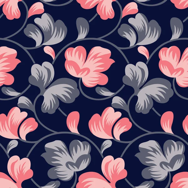 Diseño Patrón Floral Vectorial Sin Costuras — Vector de stock