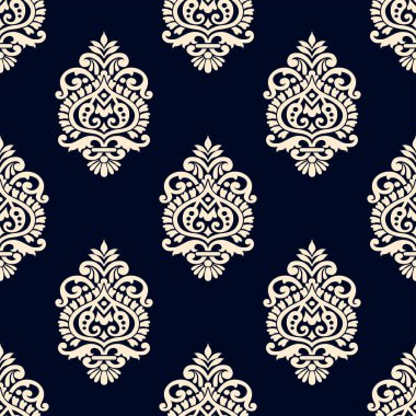 Kusursuz geleneksel Asya damasyon deseni tasarımı