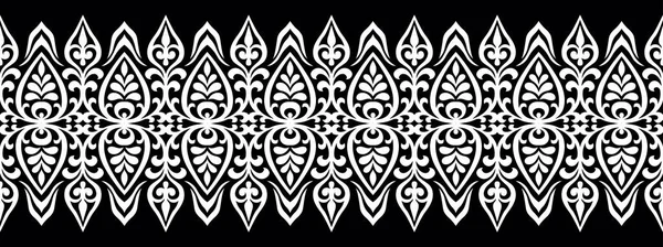 Borde Blanco Negro Decorativo Sin Costuras — Archivo Imágenes Vectoriales