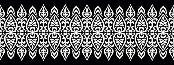 Seamless Decorative Black White Border — Stock Vector