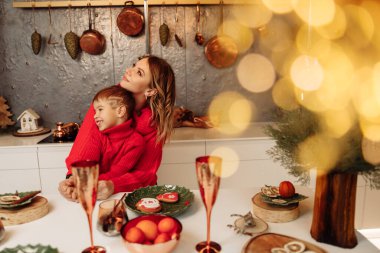 Genç, güzel anne ve oğlu Noel 'de evdeler.