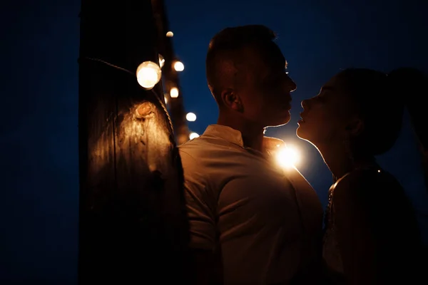 Young Couple Love Night — Stock Photo, Image