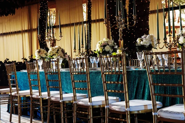漂亮的婚庆餐桌装饰 — 图库照片