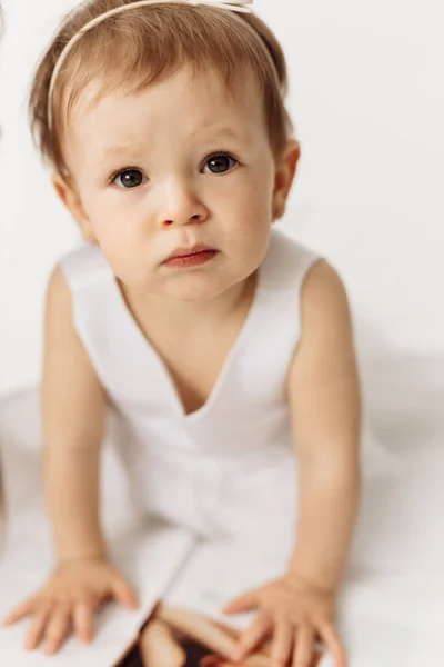 Portrait Cute Baby Girl Studio — Stock Photo, Image