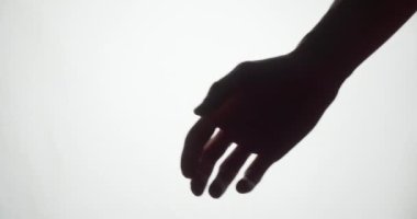 Sevgi dolu bir çiftin el silueti. Kadın ve erkek birlikte. Sevgililer Günü. Bir aile.