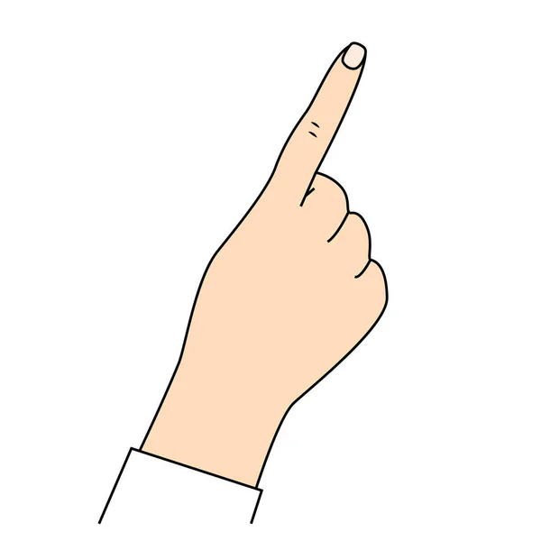 Gesto Mão Com Dedo Indicador Estendido Para Frente Ilustração Vetor —  Vetores de Stock