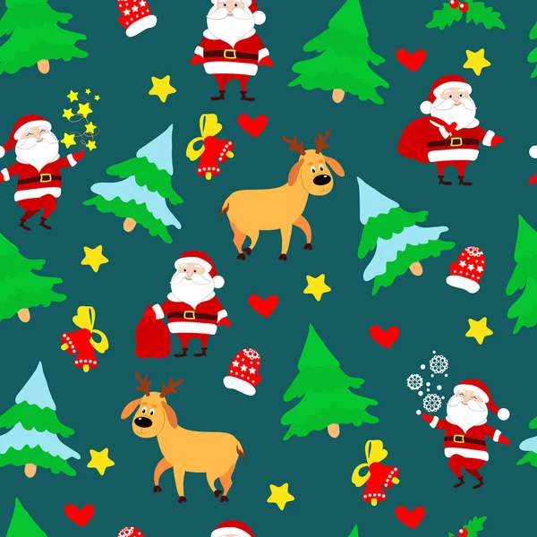 Natal Padrão Sem Costura Para Embalagens Presentes Têxteis Papéis Parede — Vetor de Stock