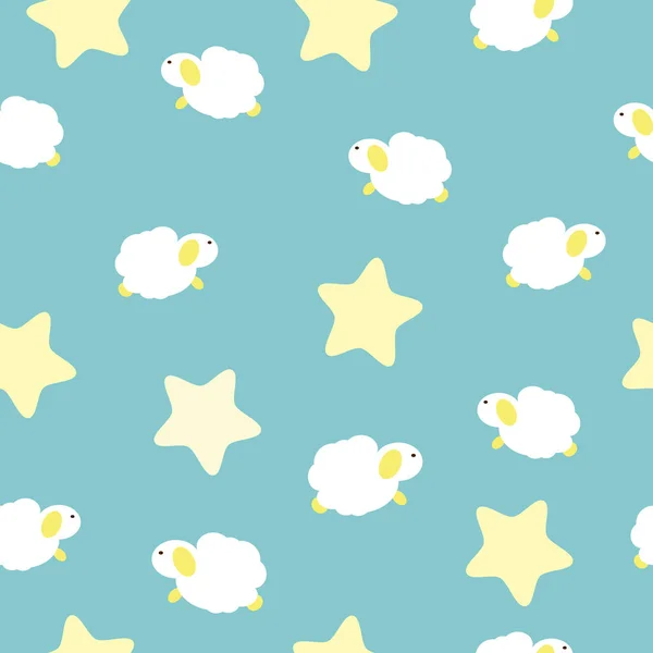 Simple Seamless Pattern Children Textiles Clothes Newborn Белый Ягненок Желтые — стоковый вектор