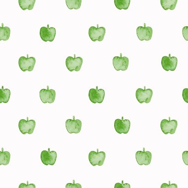 Sulu Boya yeşil elma ile Seamless Modeli 