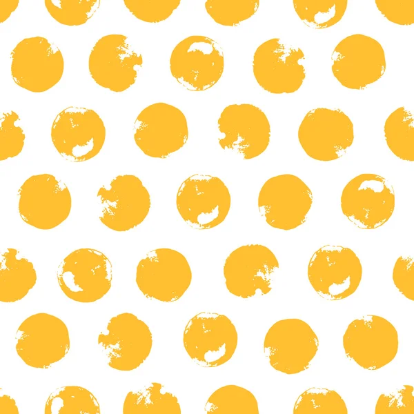 Seamless pattern with yellow grunge circles — Stock Vector