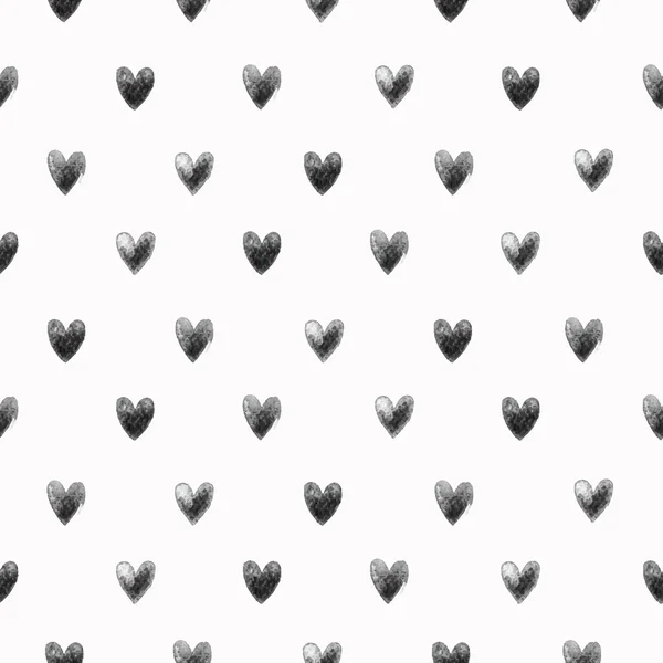 Seamless stylish pattern with black hearts — Stock Vector