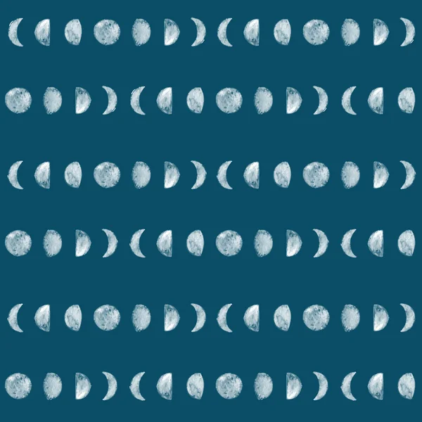 Seamless moon phase pattern — Stock Vector