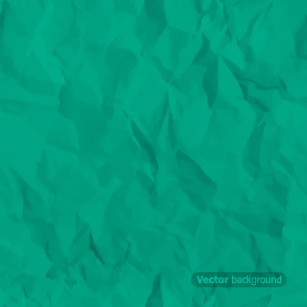 Sorunsuz buruşuk yeşil kağıt doku — Stok Vektör